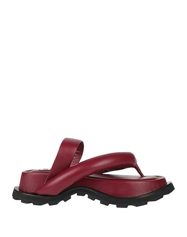 JIL SANDER Flip flops Burgundy Leather