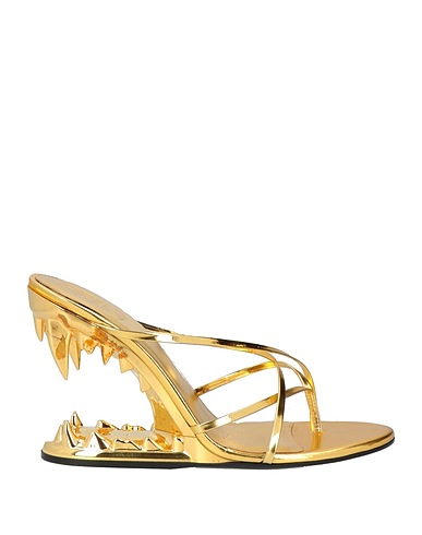 GCDS Flip flops Gold Textile fibers