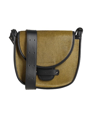 HIGH Across-body bag Military green 100% Leather