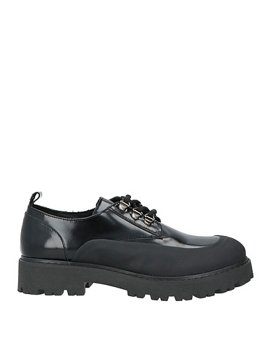 HIGH Laced shoes Black Leather, Rubber