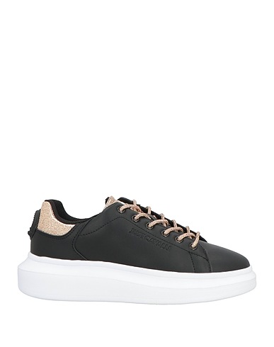 JUST CAVALLI Sneakers Black Leather, Textile fibers