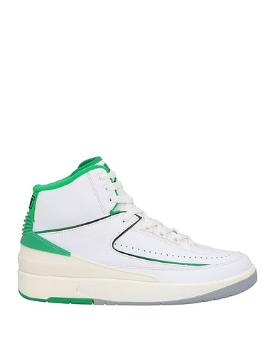 JORDAN Sneakers White Leather, Textile fibers