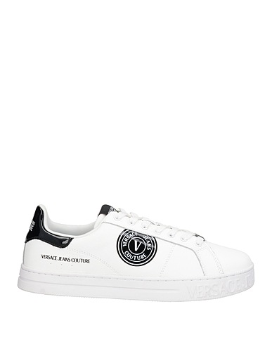 VERSACE JEANS COUTURE Sneakers White Leather, Textile fibres