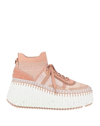 CHLOÉ Sneakers Blush Leather, Textile fibres