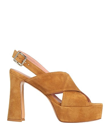 ANNA F. Sandals Camel Leather