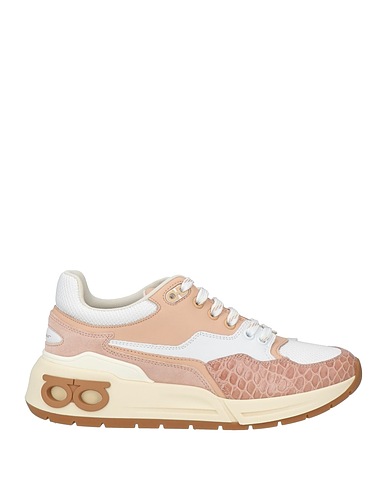 FERRAGAMO Sneakers Cipria Pelle di vitello, Fibre tessili