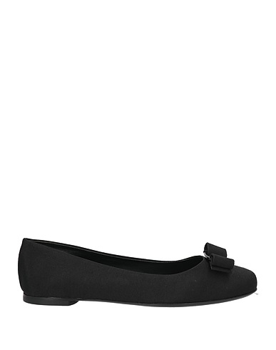FERRAGAMO Ballet flats Black Textile fibers