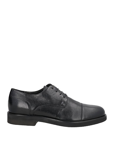 MARIO BRUNI Laced shoes Black Leather