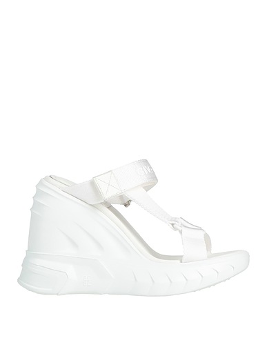 GIVENCHY Sandals White Textile fibres, Lambskin