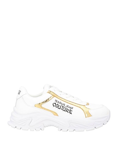 VERSACE JEANS COUTURE Sneakers White Leather, Textile fibres