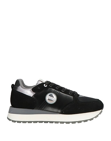 COLMAR Sneakers Black Leather, Textile fibres