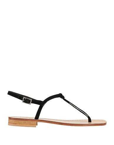 PAOLO FERRARA Flip flops Black Leather