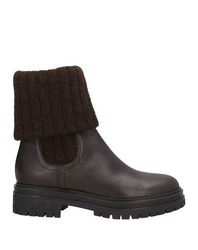 GIANVITO ROSSI Ankle boot Dark brown Textile fibres, Leather