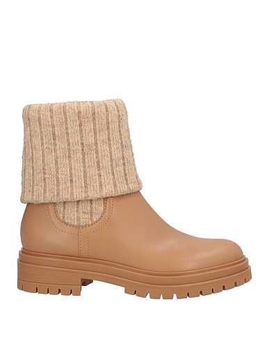 GIANVITO ROSSI Stivaletti Cammello Fibre tessili, Pelle