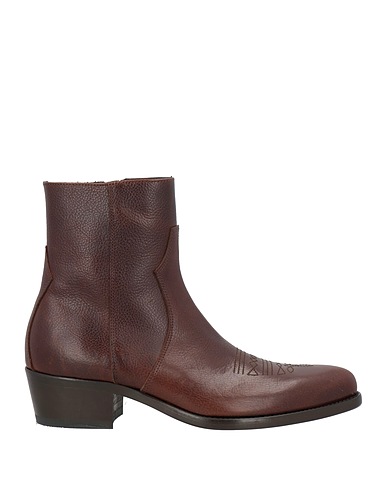 MICH SIMON Ankle boot Dark brown 100% Calfskin