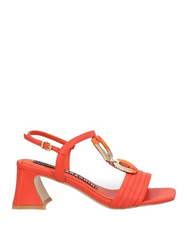 LUCIANO BARACHINI Sandals Orange Leather