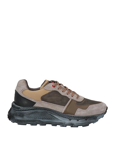 PEUTEREY Sneakers Grey Leather, Textile fibers
