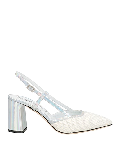 LE GAZZELLE Pump BIANCO Leather, Natural raffia