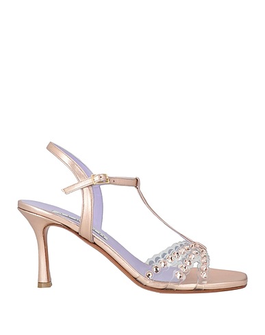 ALBANO Sandals Rose gold Leather, PVC - Polyvinyl chloride