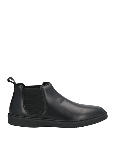 FRAU Ankle boot Black Leather, Elastic fibres