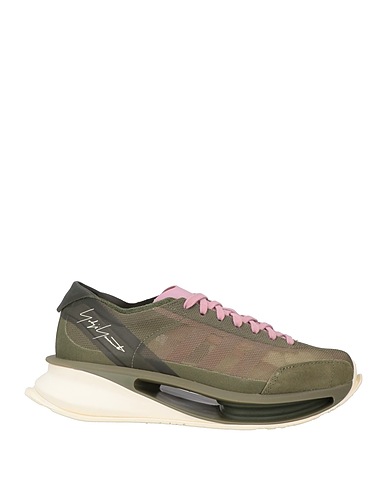 Y-3 Sneakers Military green Textile fibers, Leather