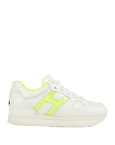 HOGAN Sneakers White Leather, Textile fibres, Regenerated leather