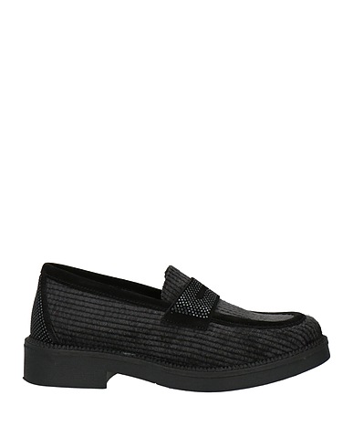 DIVINE FOLLIE Loafers Black Textile fibers