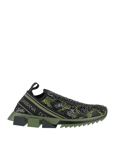 DOLCE&GABBANA Sneakers Military green 70% Polyester, 20% Polyamide, 5% Elastane, 3% Viscose, 2% Cotton
