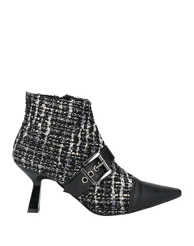 DIVINE FOLLIE Ankle boot Black Textile fibers, Leather