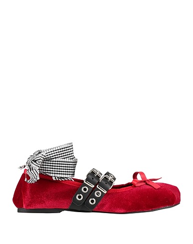 DIVINE FOLLIE Ballerine Rosso Fibre tessili