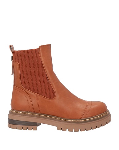 TUA BY BRACCIALINI Ankle boot Brown Textile fibers, Synthetic fibers
