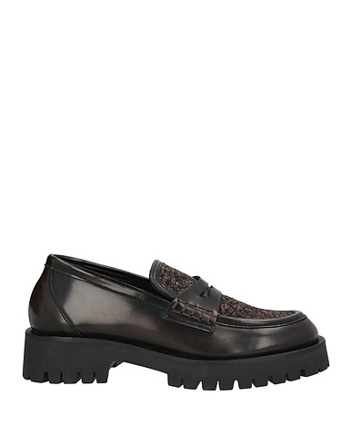 DIVINE FOLLIE Loafers Dark brown Textile fibers