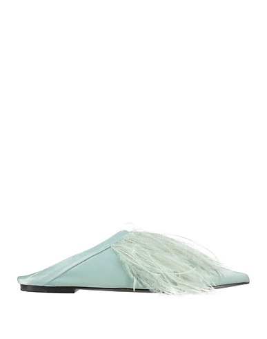 ERIKA CAVALLINI Mules and clogs Sage green Textile fibers