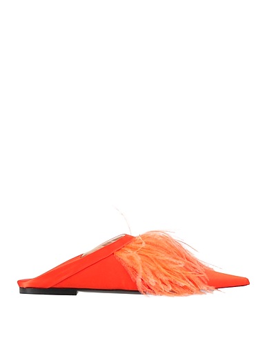 ERIKA CAVALLINI Mules and clogs Orange Textile fibers