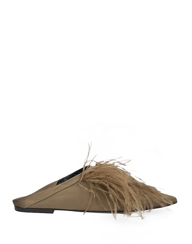 ERIKA CAVALLINI Mules and clogs Military green Textile fibers