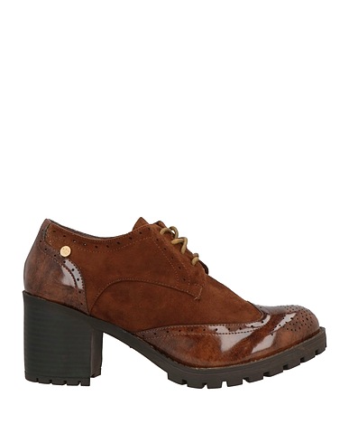 XTI Laced shoes THE PERFECT PAIR Brown Textile fibres