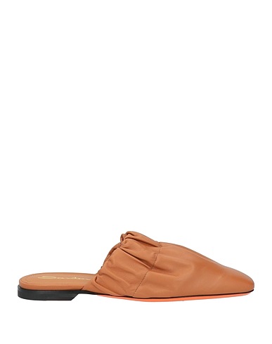 SANTONI Mules and clogs Camel Leather
