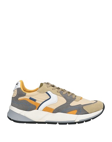 VOILE BLANCHE Sneakers Ivory Leather, Textile fibres