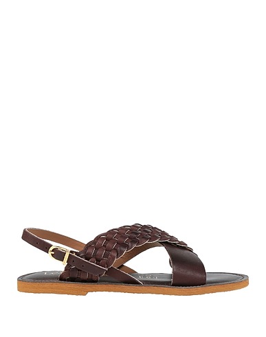 LE SALENTINE Sandals Dark brown Calfskin
