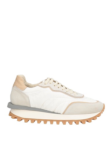 ELEVENTY Sneakers White Leather, Textile fibres