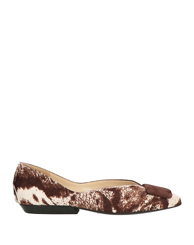 ANTONIO BARBATO Ballet flats Dark brown Leather