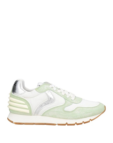 VOILE BLANCHE Sneakers Light green Leather, Textile fibers