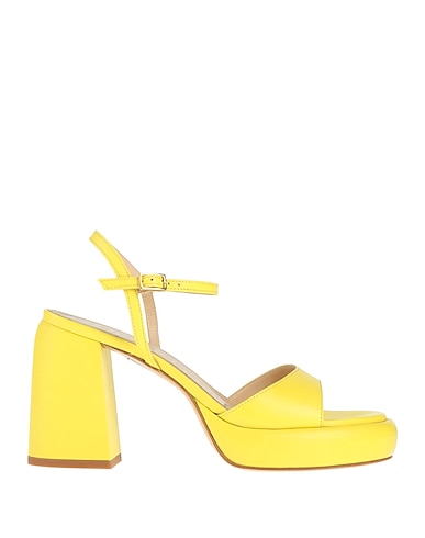 FABIO RUSCONI Sandals Yellow Leather