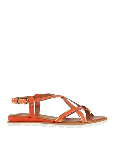 VINCENT VEGA Flip flops Orange Leather