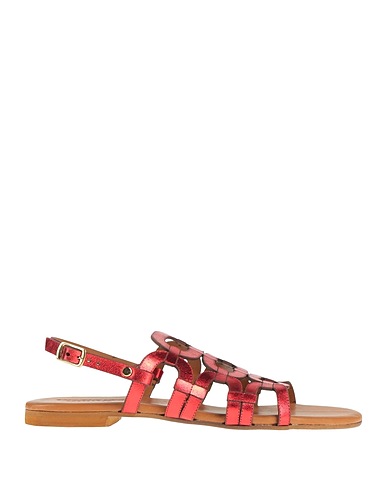 VINCENT VEGA Sandals Red Leather