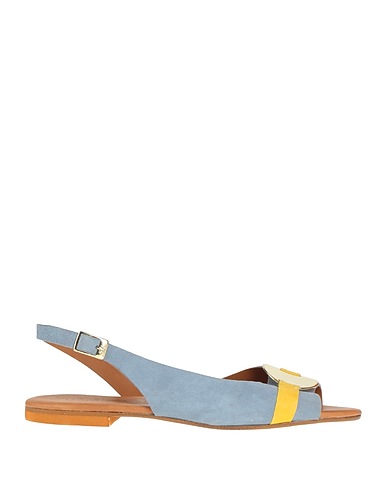 VINCENT VEGA Sandals Sky blue Leather