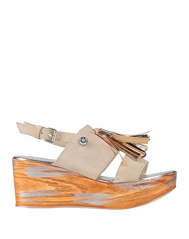 BLU BYBLOS Mules and clogs Beige Leather