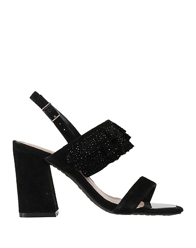 ALMA EN PENA. Sandals Black Leather