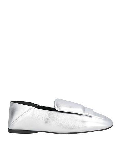 SERGIO ROSSI Loafers Silver Leather