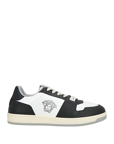 VERSACE Sneakers Black 100% Calfskin, Textile fibres
